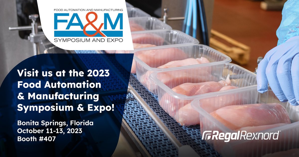 Are you headed to FA&M? So are we! We can’t wait to unpack our #foodautomation solutions.
We’ll be at Booth 407, Oct. 11-13.
Not in Bonita Springs this week? Check out our #foodprocessing solutions online: pulse.ly/itghwp9dfn
@RegalRexnord #foodautomationandmachinery #FAM2023