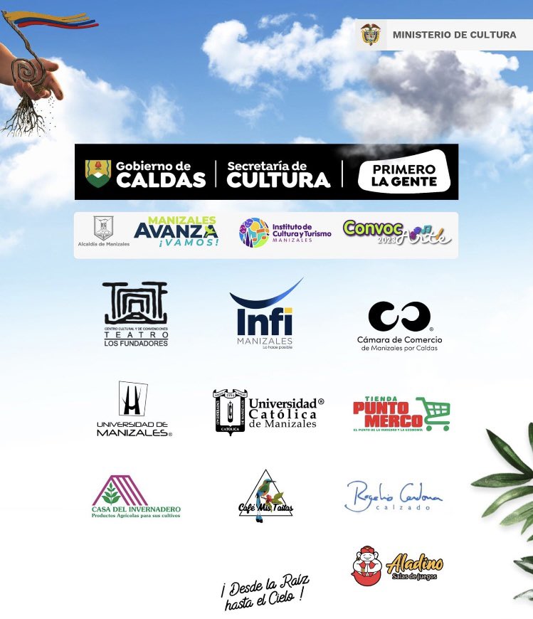 Este sábado nos encontramos en la gala del Cuarto Festival Nacional de Música Andina Colombiana Fabio Alberto Ramírez. 

En la Secretaría de Cultura se está entregando la boletería para poder asistir, aprovecha este gran espacio y disfruta de la música andina colombiana.