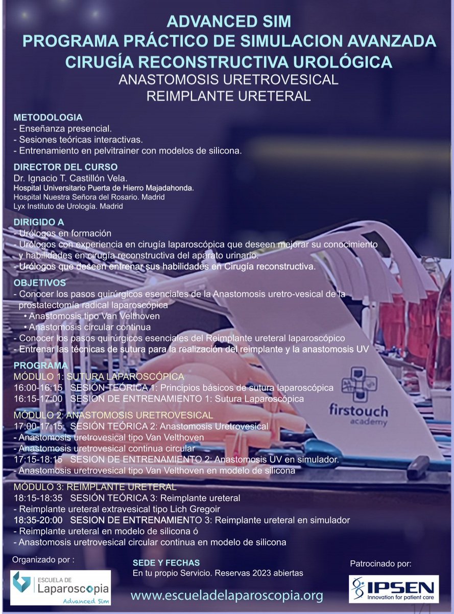Curso avanzado de simulación laparoscópica en #HURH. 
Muchas gracias <a href="/GemadelPozoJim1/">Gema del Pozo Jiménez</a>  e <a href="/icastivela/">IgnacioCastillon</a> por vuestra docencia y esfuerzo. 
@IpsenGroup
#Escueladelaparoscopia
