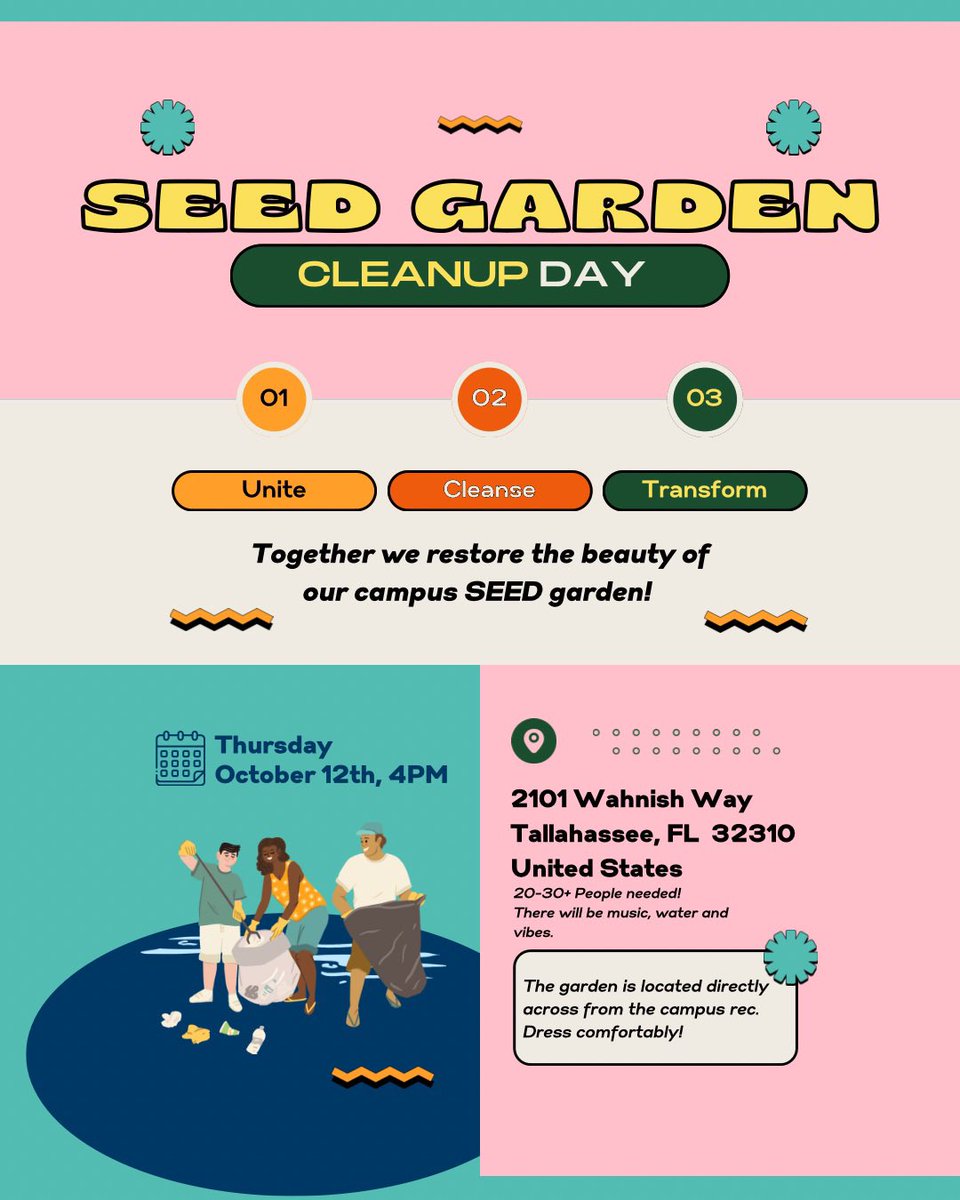 SustainFAMU's tweet photo. Join us in the SEED Garden, Thursday at 4PM🌱 https://t.co/9qKqlvB1o9