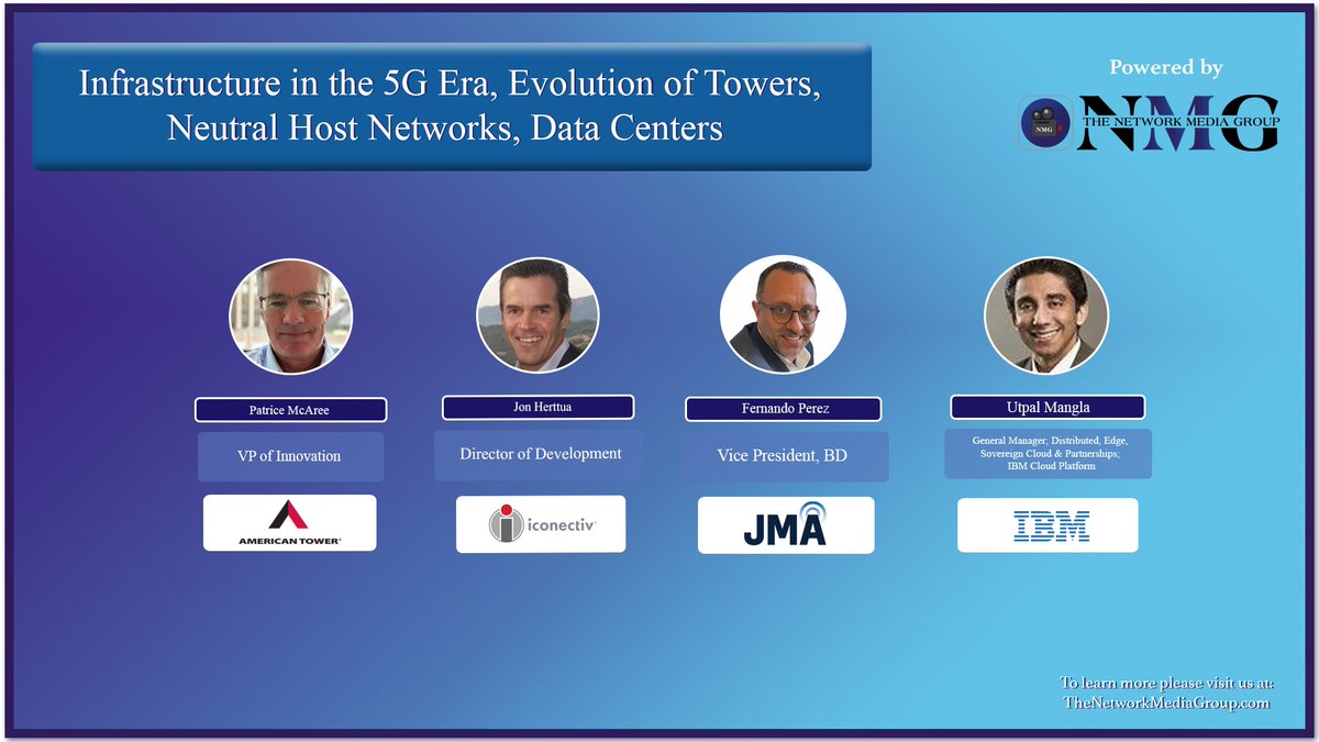 Full Session On-Demand- …e-network-media-group.squarespace.com/blog/infrastru… Jon Herttua, Patrice McAree, Fernando Perez, Utpal Mangla #5g #Towers #NeutralHosts #NMGMedia