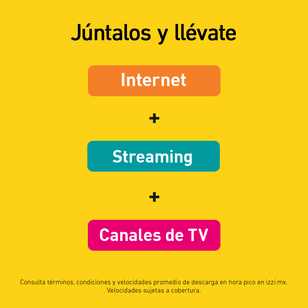 izzi_mx's tweet photo. ¡Los #izziCombos están aquí! Júntalos 👉 https://t.co/XmtCsl5Zw4 y disfruta de Internet 📶​ + Streaming + Canales de TV 📺 en un solo lugar, además #Domizzilia el pago de tu servicio y trae tu línea para obtener $50 de descuento. https://t.co/vm7Q3ghlSI
