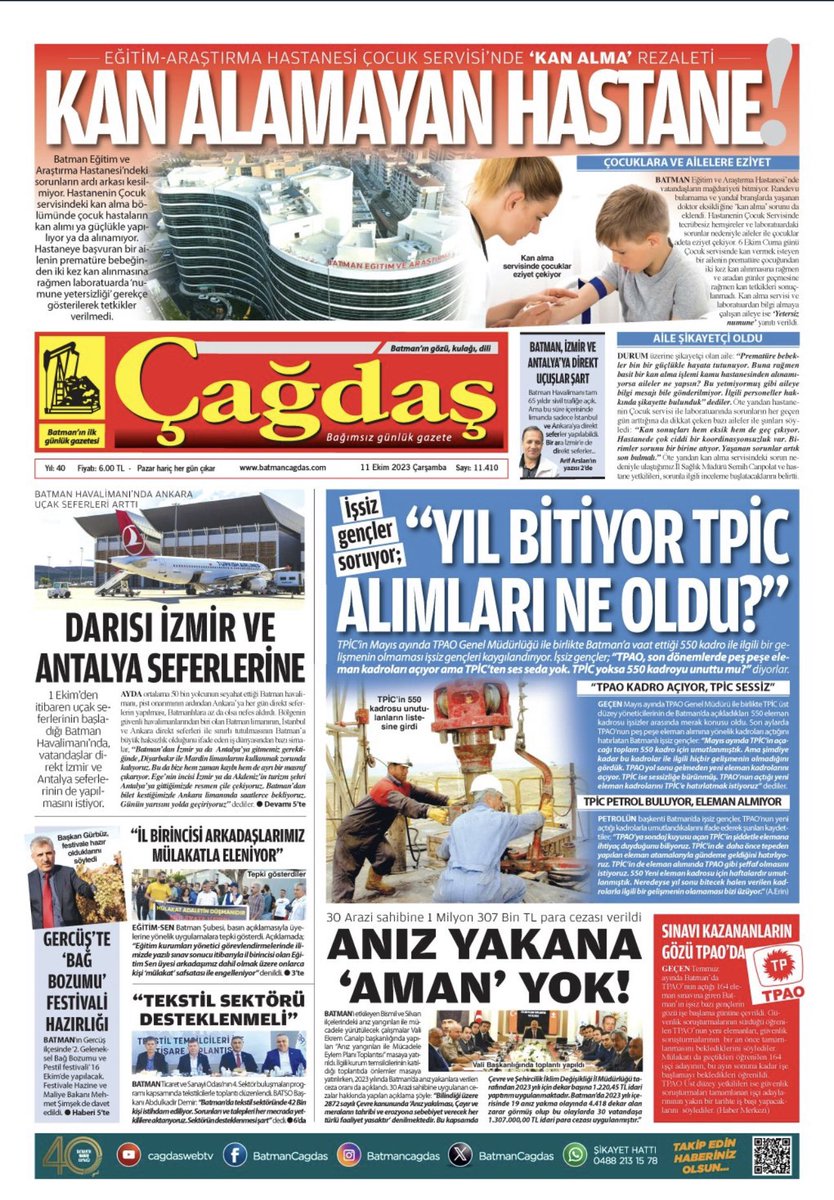 <a href="/BATMANCAGDAS/">BATMAN ÇAĞDAŞ</a> <a href="/editorbaris/">Barış Arslan</a> Yetkili sendika olarak sizi bir kez daha üslubunuz ve karalama haberiniz sebebiyle sağlık çalışanlarımızdan özür dilemeye davet ediyoruz! Vaka durumu, haklılık ve tıbbi hata hususunda ilgiliyi sendikamıza yönlendirdiğiniz zaman size gerekli hukuki+