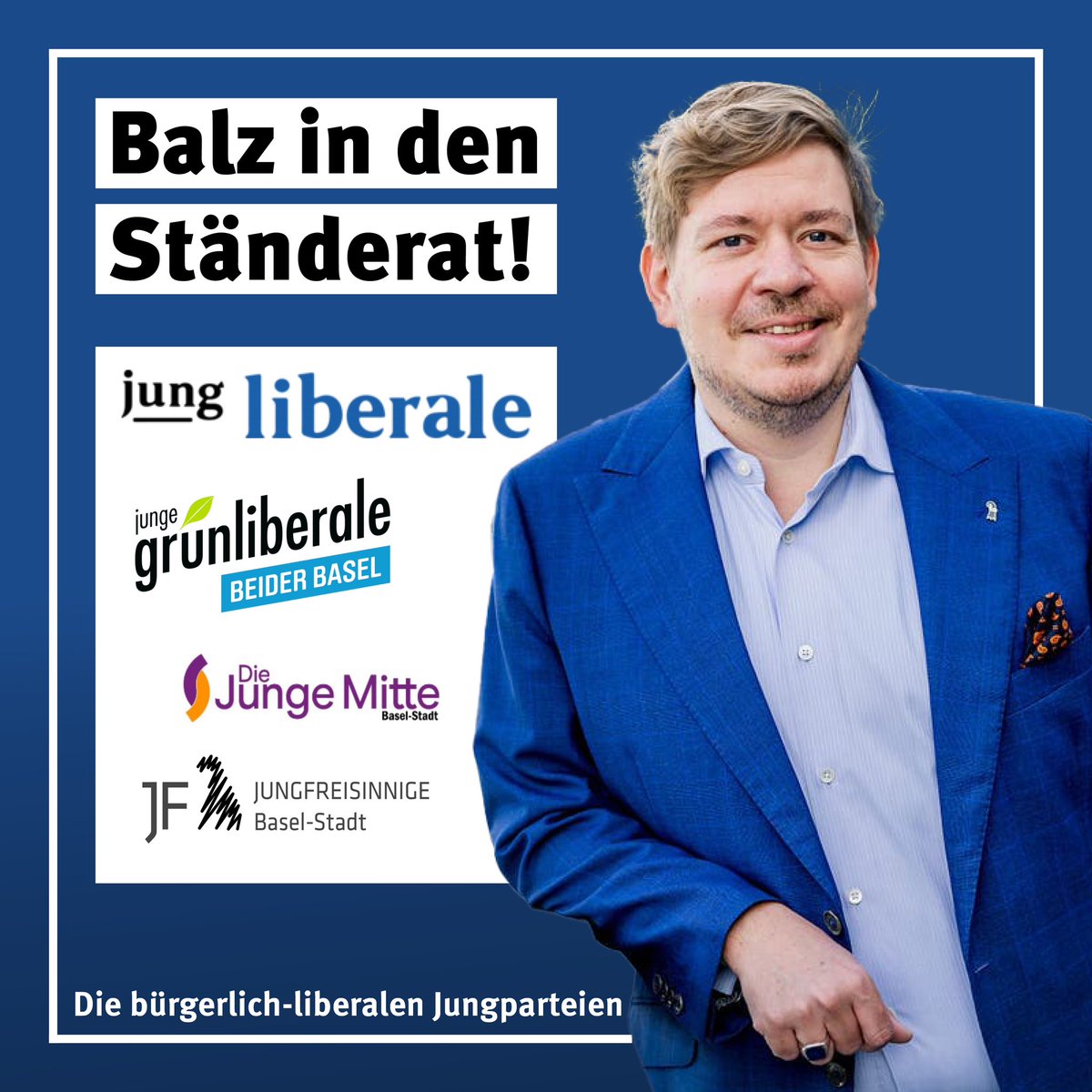 Jungfreisinnige Basel-Stadt (@sesselstuermer) on Twitter photo Balz Herter ist der einzige Ständeratskandidat, der sich für die Interessen der bürgerlichen und liberalen Jungparteien einsetzt, indem er eine liberale, freiheitliche, aber auch offene und tolerante Politik betreibt.
<a href="/Jungliberale_BS/">Jungliberale BS</a> <a href="/DieJungeMitteBS/">Die Junge Mitte Basel-Stadt</a> <a href="/jglpBLBS/">jglp beider Basel</a> <a href="/Sesselstuermer/">Jungfreisinnige Basel-Stadt</a> Balz Herter ist der einzige Ständeratskandidat, der sich für die Interessen der bürgerlichen und liberalen Jungparteien einsetzt, indem er eine liberale, freiheitliche, aber auch offene und tolerante Politik betreibt.
<a href="/Jungliberale_BS/">Jungliberale BS</a> <a href="/DieJungeMitteBS/">Die Junge Mitte Basel-Stadt</a> <a href="/jglpBLBS/">jglp beider Basel</a> <a href="/Sesselstuermer/">Jungfreisinnige Basel-Stadt</a>