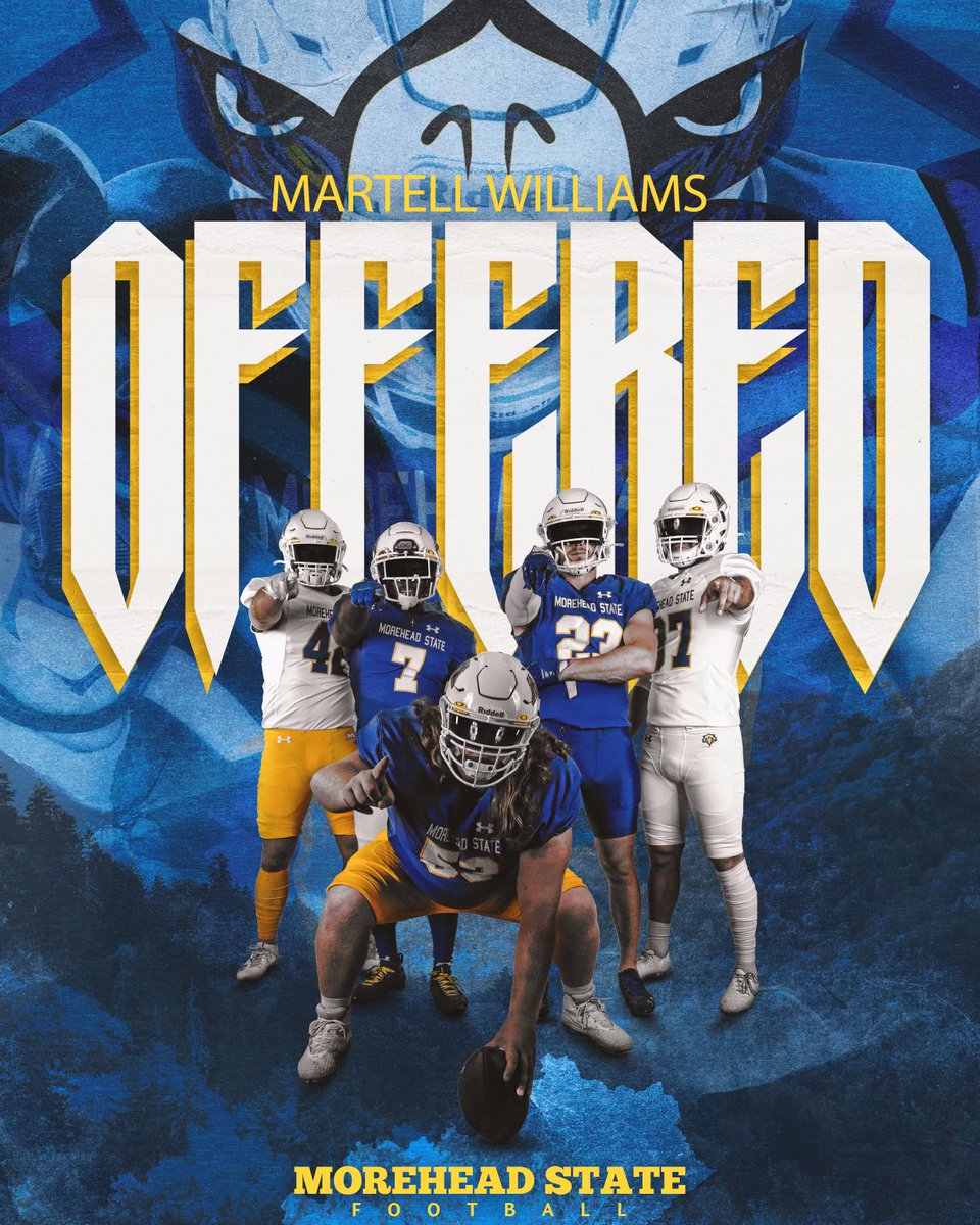 Martell Williams (@martell207) on Twitter photo Blessed to Receive My First Division 1 Offer from Morehead State. Thank you <a href="/Coach_Noel5/">Rodman Noel</a> <a href="/CoachDobbins1/">Coach Dobb</a> <a href="/TerrenceIsaac1/">Coach Isaac SR.</a> <a href="/CoachWilk_/">Wilk</a> <a href="/Ltatum46/">Coach Tatum</a> <a href="/cinco_pitts/">Coach Pitts</a> <a href="/AC_MCK/">Tony McKinney, M.Ed</a> <a href="/MSUEaglesFB/">Morehead State Football</a> Blessed to Receive My First Division 1 Offer from Morehead State. Thank you <a href="/Coach_Noel5/">Rodman Noel</a> <a href="/CoachDobbins1/">Coach Dobb</a> <a href="/TerrenceIsaac1/">Coach Isaac SR.</a> <a href="/CoachWilk_/">Wilk</a> <a href="/Ltatum46/">Coach Tatum</a> <a href="/cinco_pitts/">Coach Pitts</a> <a href="/AC_MCK/">Tony McKinney, M.Ed</a> <a href="/MSUEaglesFB/">Morehead State Football</a>