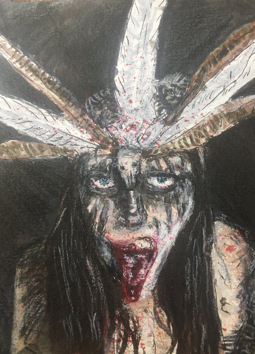 BlooyGar's tweet photo. Inktober Day 7. Drip #chieftian #ink #inkwashes #inktober2023 #inktober2023day7 #warrior #copicart #copic #copicart #markerart #marker #prismacolorpencil #coloredpencil #prismacolor https://t.co/24VYVcvM9Z