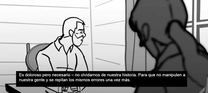 Un frame del storyboard de un cortometraje que estoy haciendo, va para mis amigos de Guatemala/El Salvador/Centro America en general, tenemos que tener una memoria extra viva en estos tiempos durisimos. 