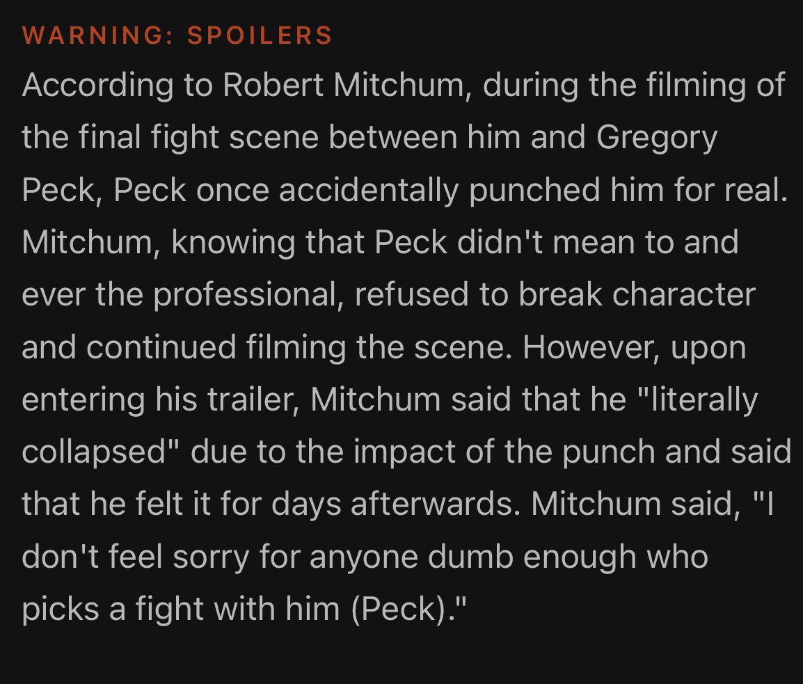 Peck could pack a punch #TCMParty #CapeFear