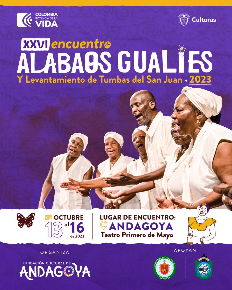 AlcaldiaMsj's tweet photo. La cita es en Andagoya - 13 al 16 de octubre
XXVI Encuentro de Alabaos Gualíes y Levantamiento de Tumbas.
Medio San Juan, territorio deportivo y cultural por excelencia. https://t.co/SnuibE187q
