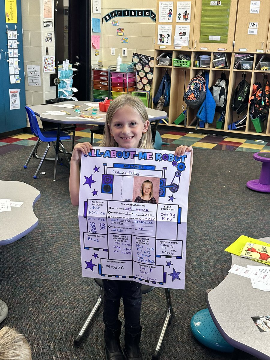 HenckKendra's tweet photo. Sydney is our Star Student this week! She wants to be an artist when she grows up and brought in her stuffy to share. 🥰 #otsegoknights https://t.co/CGTTb7S2LR