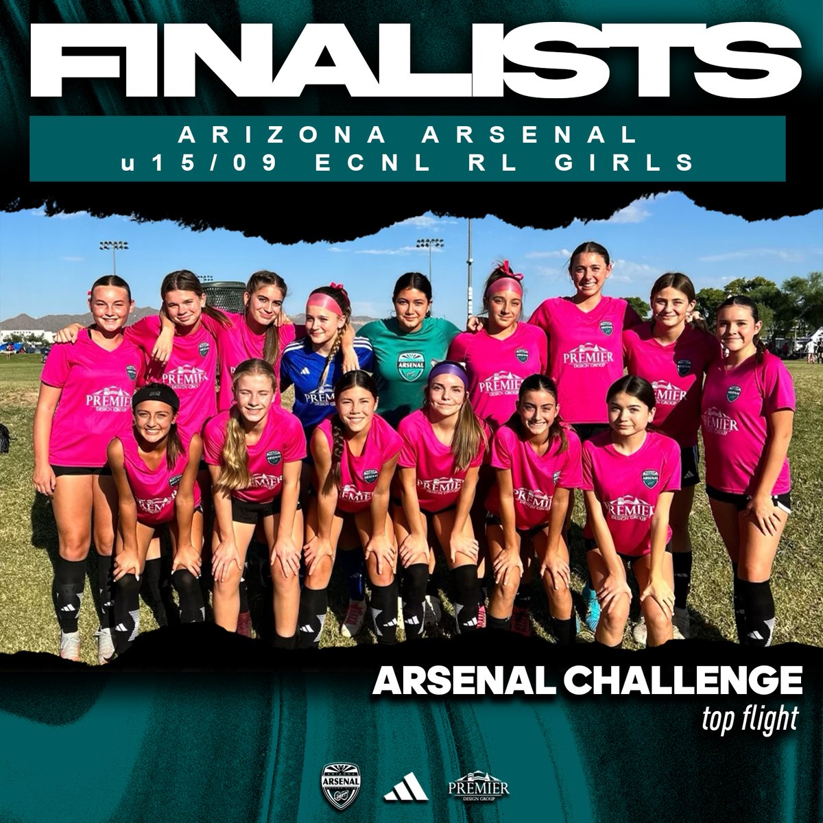 AZArsenalSC's tweet photo. Congratulations to our Arizona Arsenal u15/09 @ECNLgirls RL that were FINALISTS this past weekend in the TOP FLIGHT of the #arsenalchallenge!
#bleedTEAL https://t.co/5HUx9pCvmb