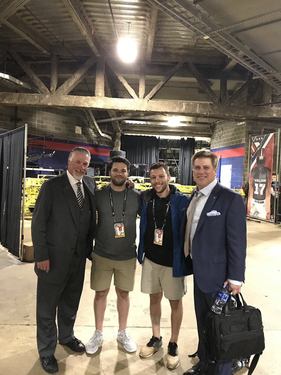 nikovonakis's tweet photo. @Buccigross 2018 cup finals in Washington. Told him out Grandmom was his biggest fan. Always texts us when she sees him on tv to ask what we think of the suit he’s wearing that night (she prefers anything with pinstripes). He didn’t believe us, but took the picture anyway. Amazing man! https://t.co/WssZXQGpg9