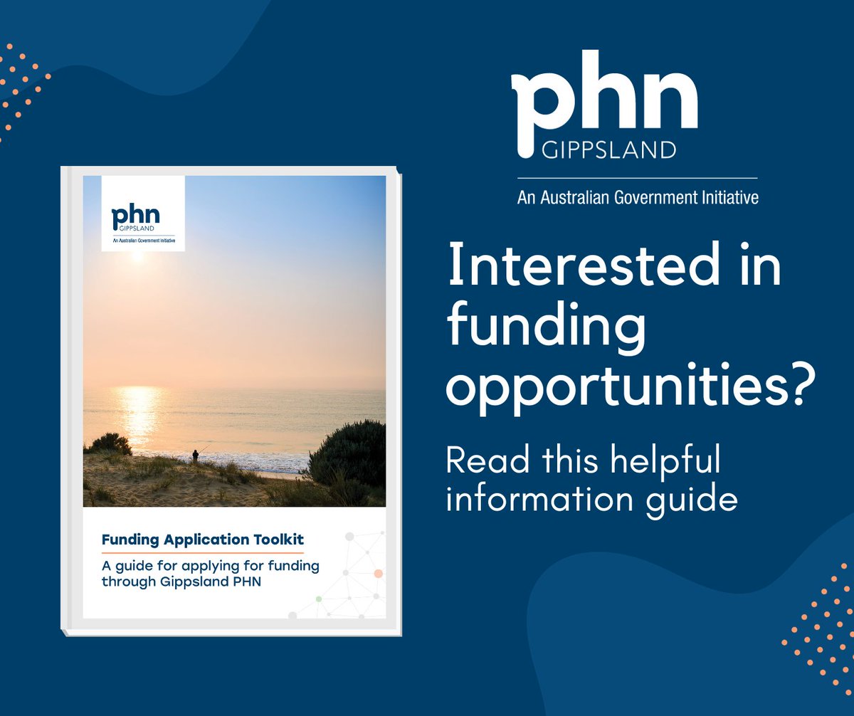 gippslandphn's tweet image. Interested in applying for a funding opportunity through Gippsland PHN? We have developed a helpful guide with information and practical resources. Check out this easy to read guide on our website at gphn.org.au/procurement-an…
#fundingguide #gippslandphn