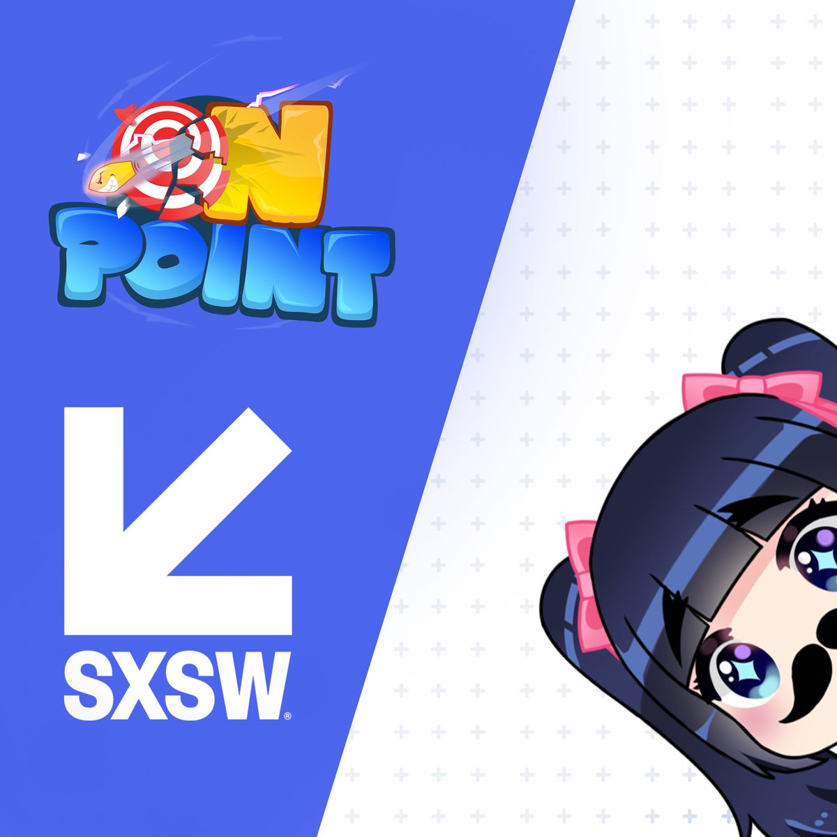 OnPointVR's tweet photo. Guess what! We’ll be at SXSW in a week! If you didn’t get a chance to play the game at PAX, come meet us in Sydney! 🩷🩵🎯 https://t.co/0wvihHSb7O