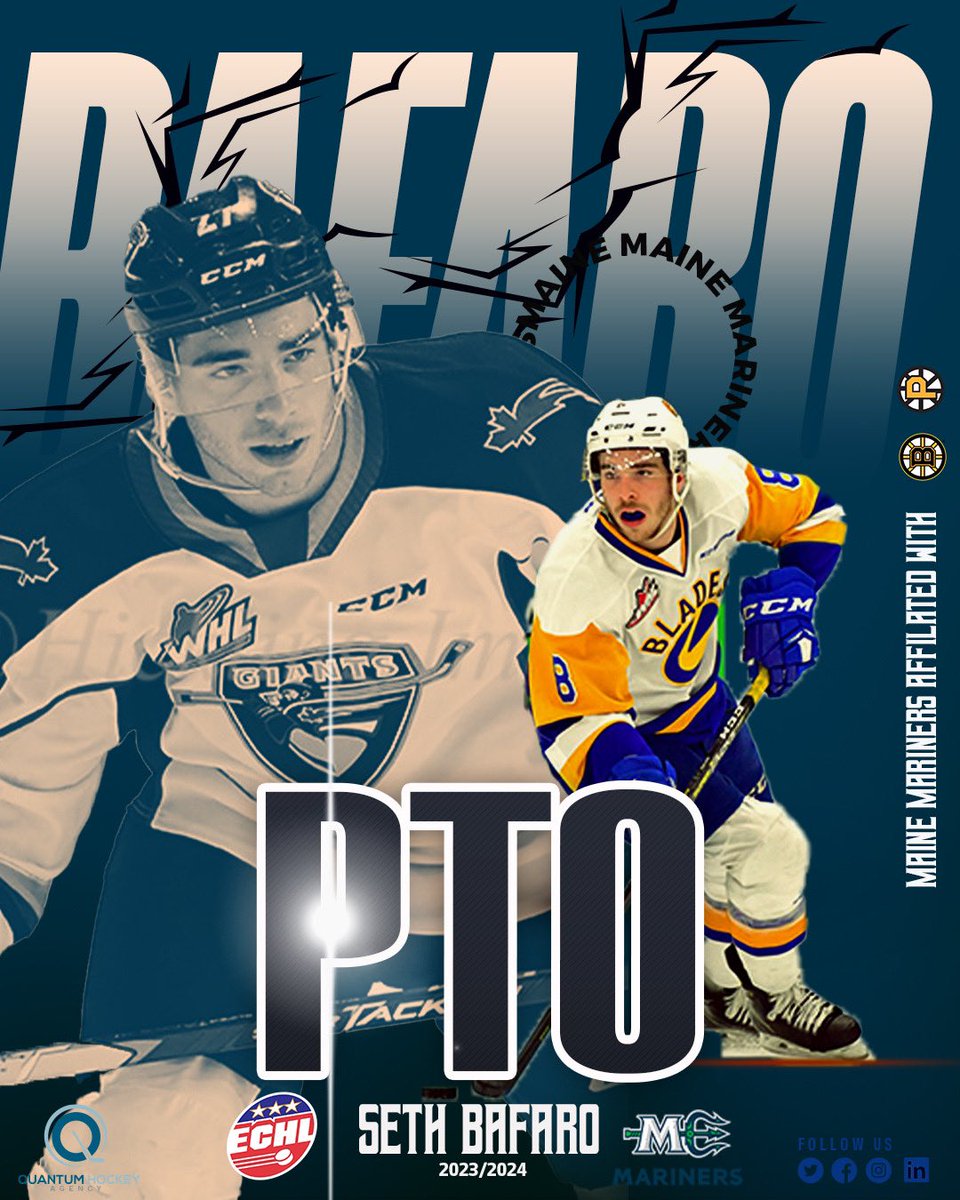 Congratulations to Seth on his pto with <a href="/MarinersOfMaine/">Maine Mariners</a> , thanks to <a href="/hnberg/">Joachim Hånberg 🇸🇪🇨🇦</a> and <a href="/quantum_hockey/">Quantum Hockey Agency</a> for the help. #echl