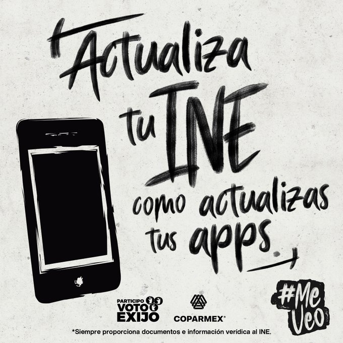 🔵📷 ¡Es igual de fácil y rápida! Puedes tramitarla en cualquier módulo. #MeVeo #ParticipoVotoExijo
<a href="/INEMexico/">@INEMexico</a>

¡Actualízala aquí! 📷bit.ly/Citas-INE