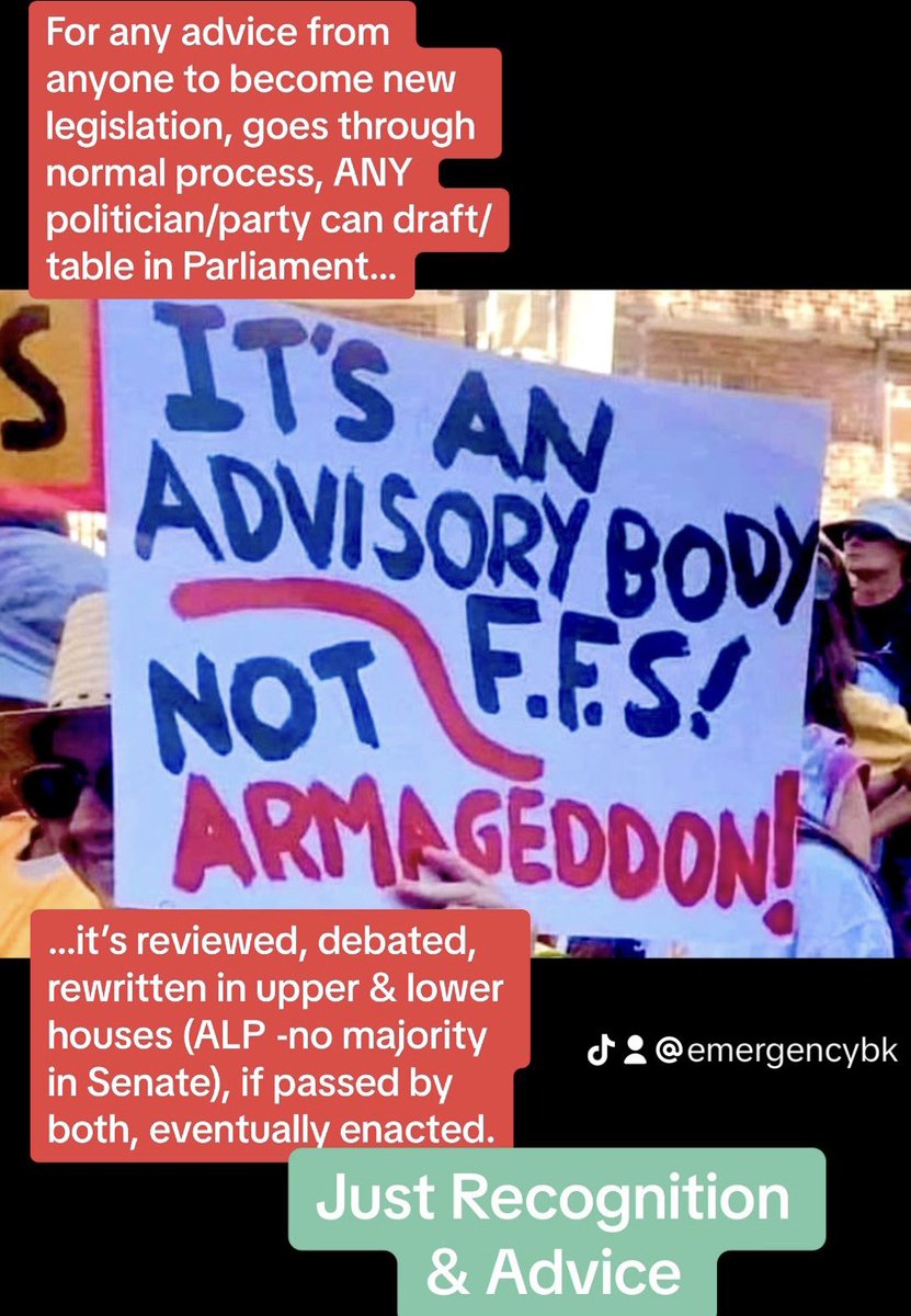 It’s an advisory body, no special powers, it can’t pass legislation &amp; Albo can’t ‘magic’ it into existence.

Any advice goes through same process as all other advice to Parliament, it may be ignored or…
#Referendum2023