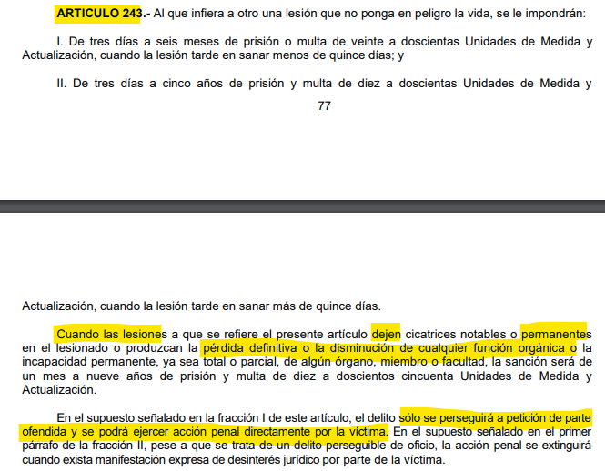 <a href="/NARANJERO75/">Aarón Tapia</a> @zoom95fm <a href="/EdCarLop/">Edgardo Carrillo López</a> <a href="/CecilioLunaSal/">Cecilio Luna Salazar</a> <a href="/ricardoaayala/">Ricardo Ayala A.</a> <a href="/elarielbe/">Ariel Ballesteros E.</a> <a href="/alainballestero/">Alain Ballesteros</a> <a href="/ElNecio2018/">Por Siempre, Fidel!!!</a> <a href="/OmarCardenass/">Omar   ♻️</a> <a href="/omargallardogtz/">Omargallardogutierre</a> <a href="/bhehehr/">Danielh</a> <a href="/JulioElias999/">Julio Elias</a> <a href="/heraldez_daniel/">Daniel Heraldez</a> <a href="/JeChuyHuerta/">#JHS</a> Asi como comenta <a href="/EdCarLop/">Edgardo Carrillo López</a>  y le comparti a <a href="/LaGabyMedina/">Gabriela Medina</a> EL Art 243 del CÓDIGO PENAL DEL ESTADO DE SONORA

Si el  niño detenido tendrá que usar lentes de por vida 

¿No procede que el fue víctima de una LESIÓN GRAVE?