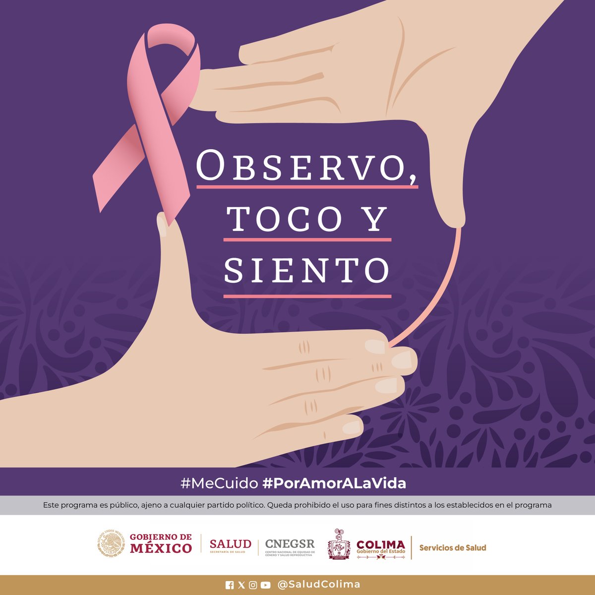 salud_colima's tweet image. Para detectar el cáncer de mama a tiempo #CáncerDeMama
#Observo 👁
#Toco 🖐🏼
#Siento 🤲🏼
