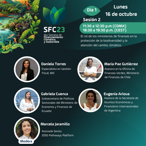 GrupoGFLAC's tweet photo. Conoce a las destacadas panelistas de la Sesión 2 en el Día 1 de la #SFC2023.

🌿 De 11:30 a 12:30 h (cdmx), no te pierdas "El rol de los ministerios de finanzas en la protección de la biodiversidad y la atención del cambio climático"

Sé parte 🔗https://t.co/NOTt1iAeBF https://t.co/xljXWQPRTu