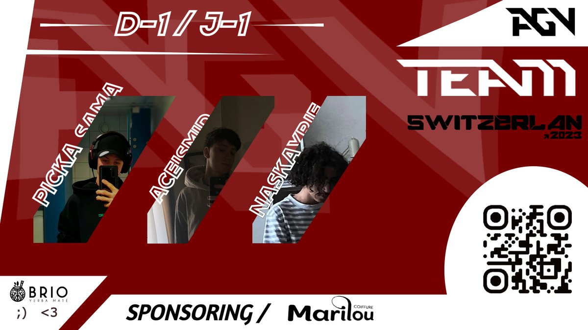 agv_team's tweet photo. Good Luck everyone ^^ for Switzerlan 23
Are you ready ? 
@VisionGaming_CH  @GenetixTeam @VGFragman 
@switzerlanCH 

/ the best energy drink @BrioMate ❤️ /
#AlwaysGoingVictorious #switzerlan23 #switzerlanCH 
#bernexpo
@Picka_Sama @aceismid @naskayrie https://t.co/5xLKorVigX
