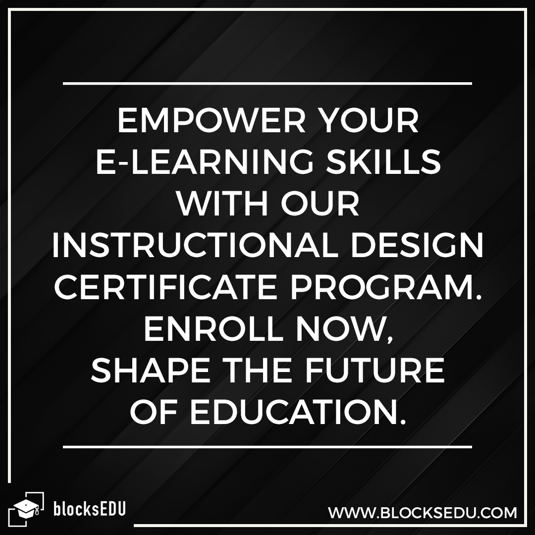 blockseducom's tweet photo. Gain the skills necessary to design effective e-learning programs and create an impact in the world of education! 

➡️ Enroll in our Instructional Design Certificate Program now and begin your path to influence the future: https://t.co/M7NIHLXiPO https://t.co/yLcF7WKa1Z