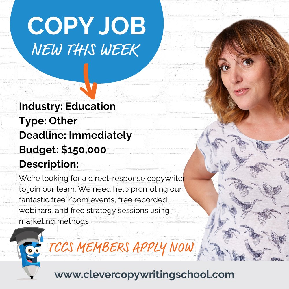 #JOBS #JOBBOARD

New job added to the job board:
Senior Direct Response Copywriter
clevercopywritingschool.com/job/senior-dir…
