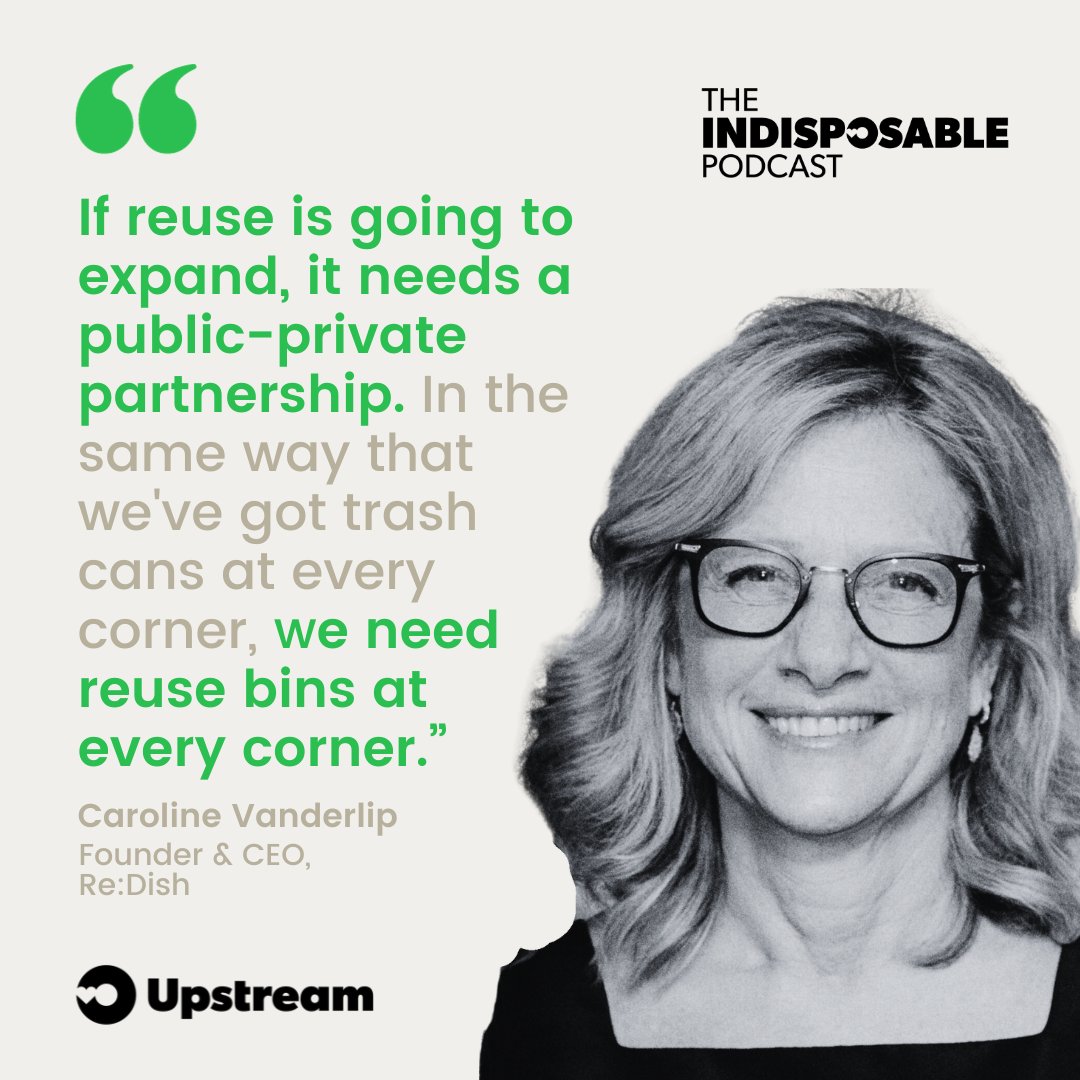 💡Imagine a world in which returning a reusable container is as convenient as throwing something away . It's a vision we share with Caroline Vanderlip, Founder &amp; CEO of Re:Dish. 

➡️For more insights on the future of reuse, listen to our latest podcast: upstreamsolutions.org/podcast/redish…