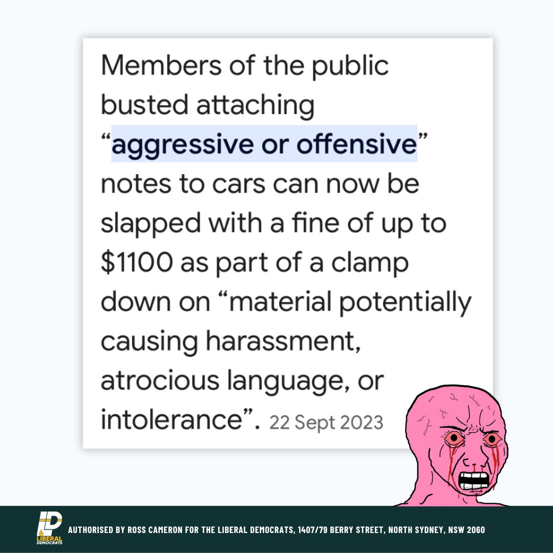 LibertariansNSW's tweet photo. Our nanny state is in full swing.
#NannyState #ReduceGovernment #ReduceRedTape https://t.co/PX8zFQQSQZ