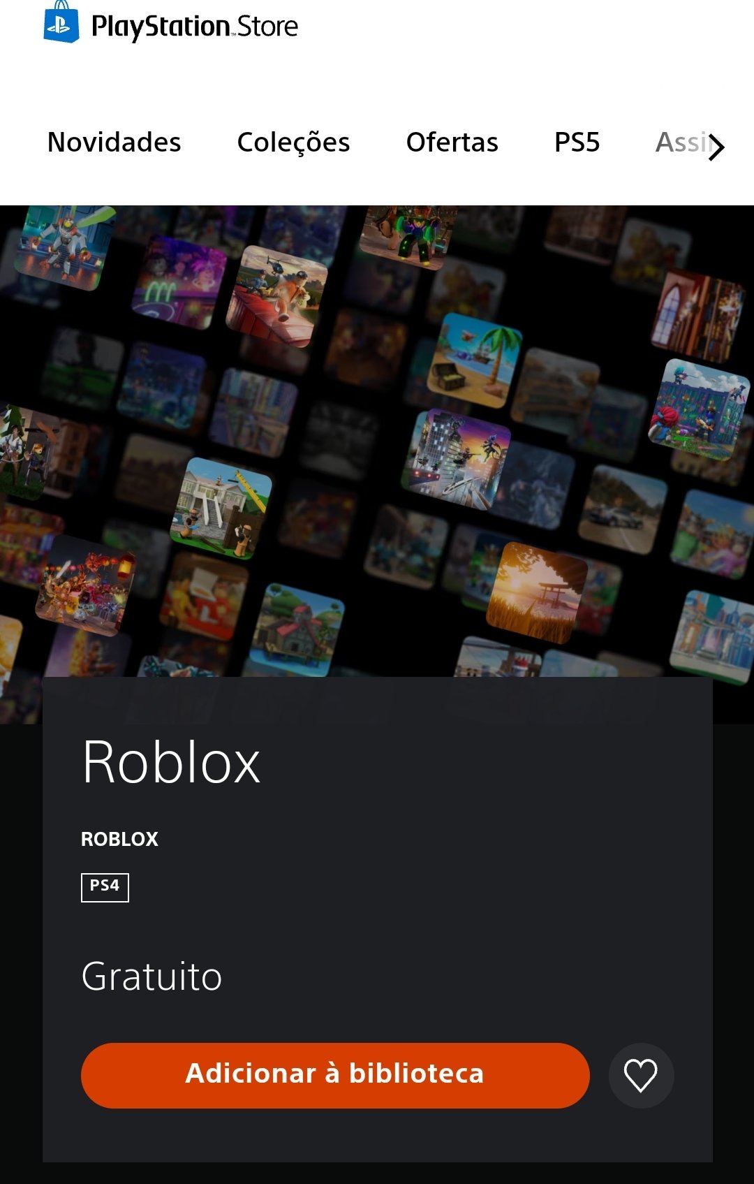 João Novais  Joao_PSX on X: Roblox liberado na PS Store :    / X
