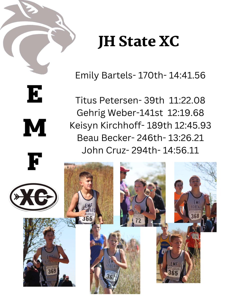 LisaKanode's tweet photo. Bobcats JH XC Results: ALSO- the JH Boys placed 1st out of 8 teams at McCool last Thursday!! https://t.co/IATO5fqNo9