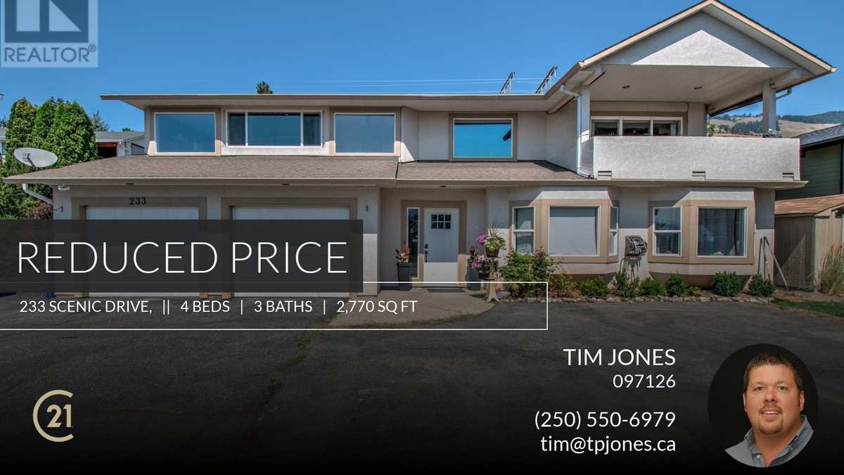 TimJones6979's tweet image. 📍 Reduced Price 📍 This recently reduced home at 233 Scenic Drive, in Coldstream won't last long, so, don't wait to set up a showing! Reach out here or at (250) 550-6979 for more information!

Kind Regards,
Tim Jones
Century 21 Ex... homeforsale.at/233_SCENIC_DRI…