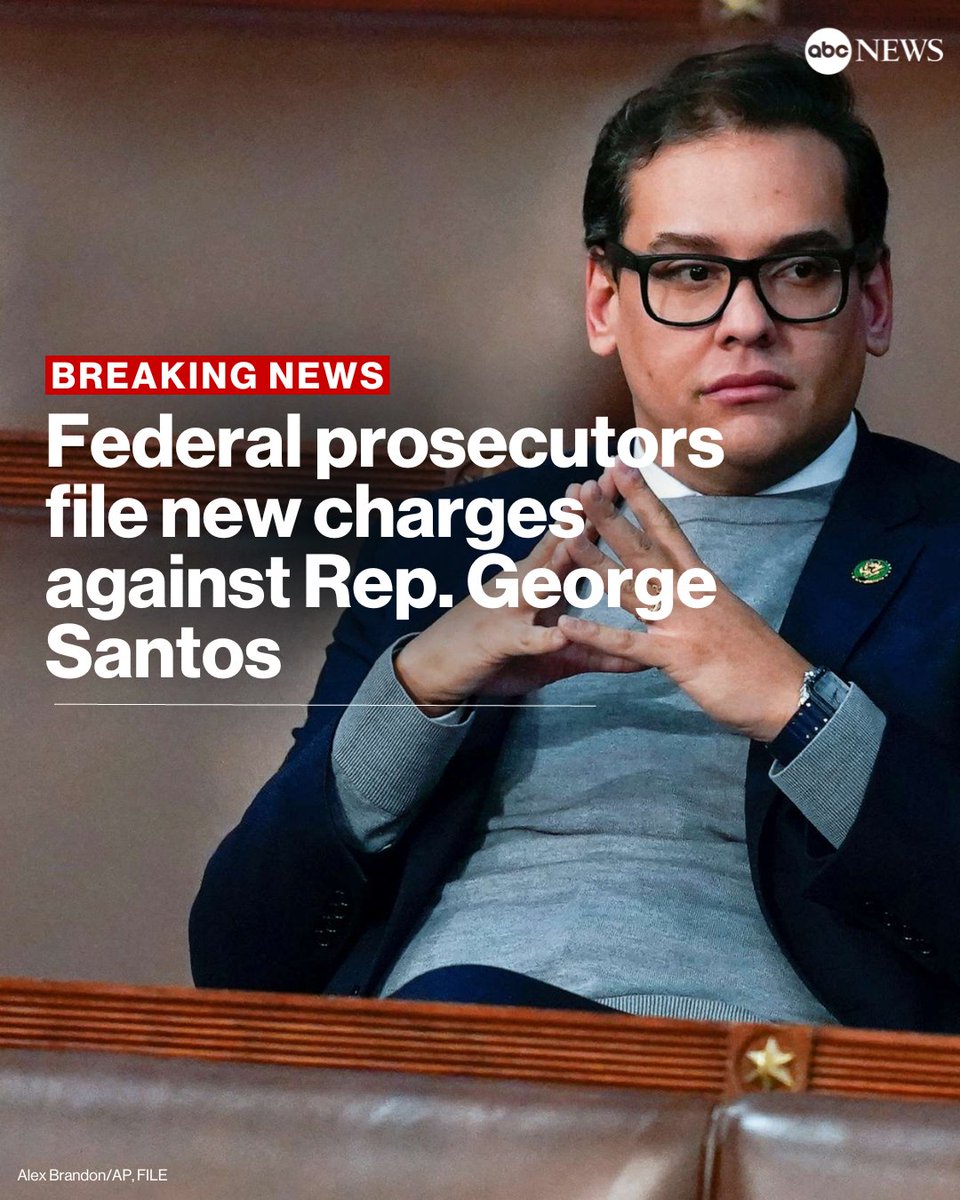 BREAKING: Federal prosecutors on Long Island have filed new criminal charges against Rep. George Santos, accusing him of stealing people’s identities and making charges on his own donors’ credit cards without their authorization. trib.al/l9kVWn8