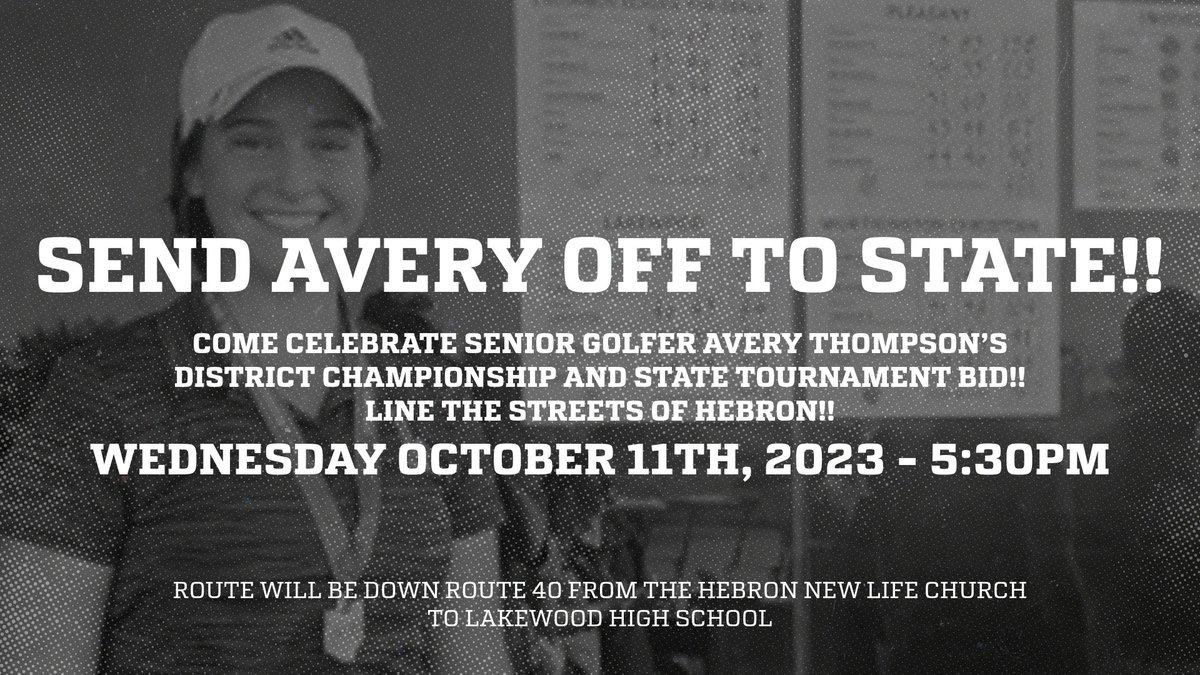 LWHSLancers's tweet photo. Come send Avery off to State! Greatest Ride in America starting at 5:30 tomorrow! https://t.co/JLUzNZ5Ow0