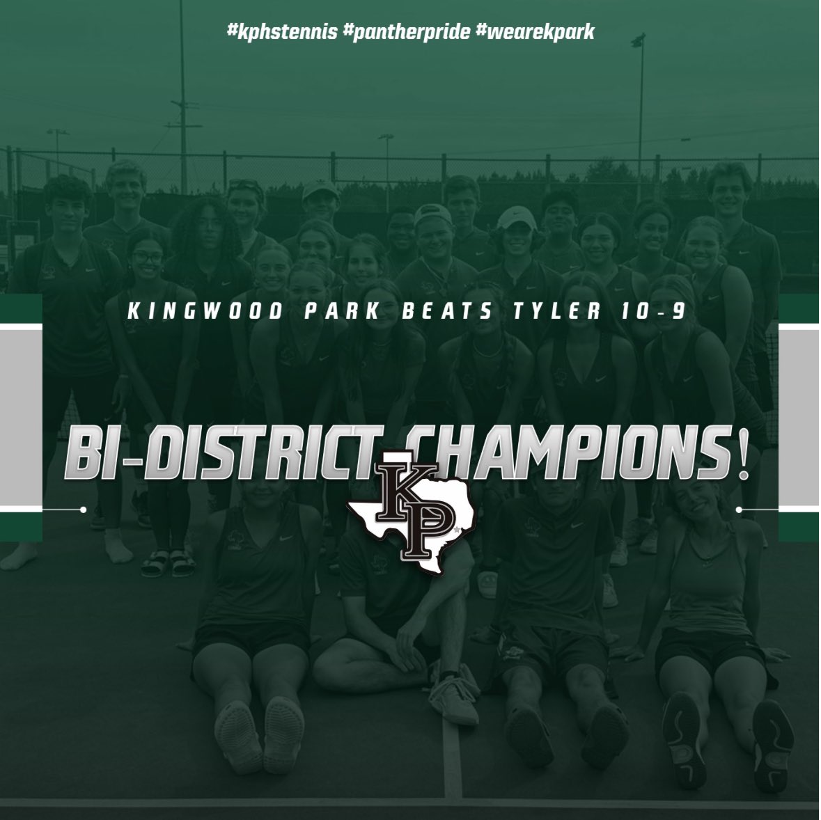 What an amazing battle today in our 1st round playoff match! We were able to pull off the win in a back and forth match against <a href="/TylerLionsTen/">Tyler Lions Tennis</a> &amp; closed it out 10-9 in the final match! Congrats to our Bi District champs! Next up: McKinney North on Friday in the Area Rd