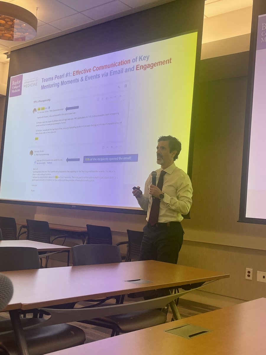 Dr Ruben Hernaez sharing the outcomes of the BCM GI Peer Mentoring Program at BCM Department of Medicine Executive Faculty meeting. The program created an excellent repository of mentoring activities and materials. Thanks ⁦@ruben_hernaez⁩ ⁦@bcm_gihep⁩