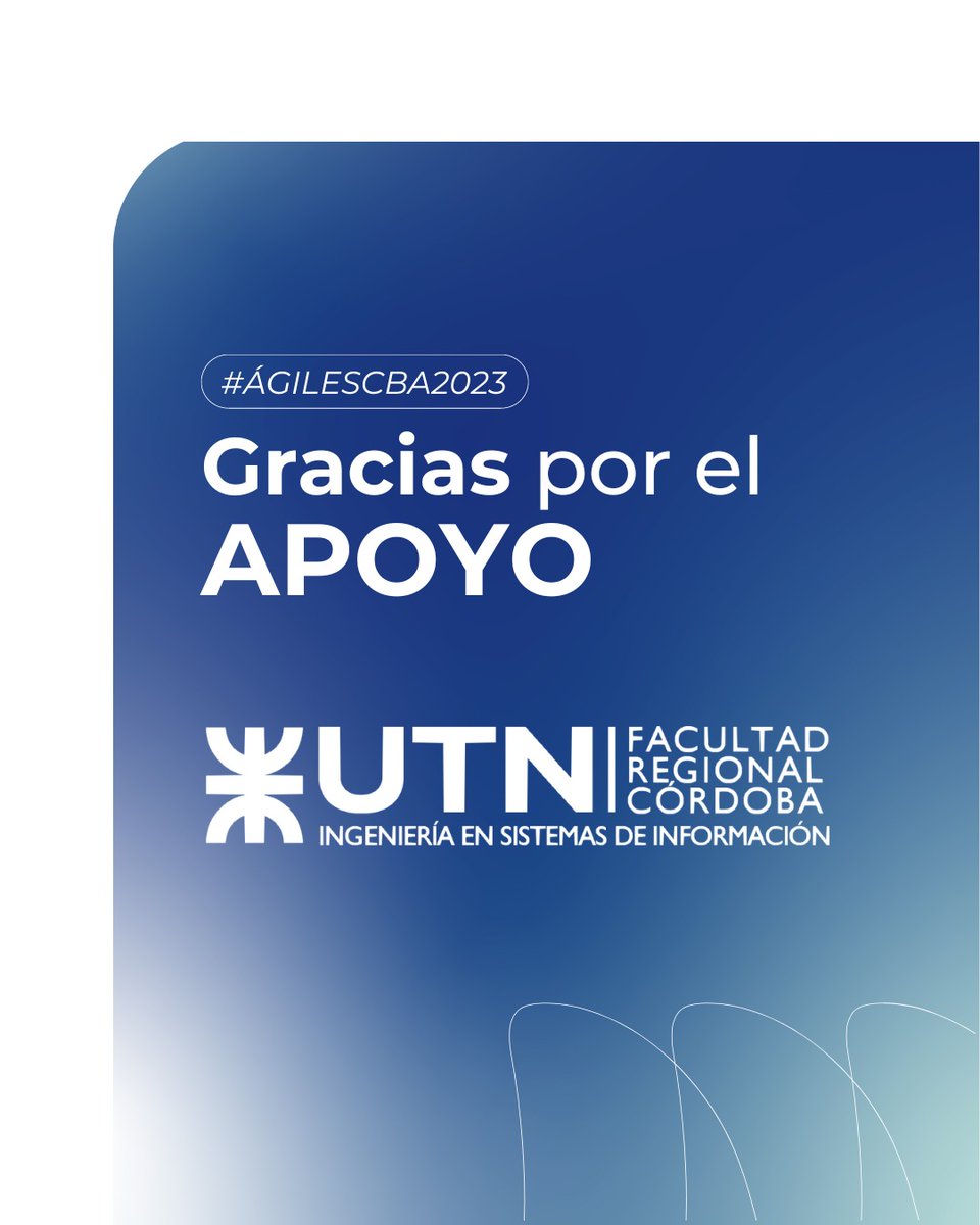 👏🏻 Agradecemos a <a href="/utncordoba/">UTNFRC</a> por apoyar una vez más la realización de evento anual de Ágiles Córdoba!! 

#AgilesCba2023 no podría ser posible sin tu colaboración. 💪🏻