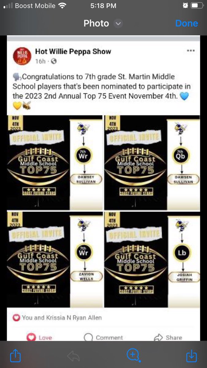 Top 75 Event November 4.