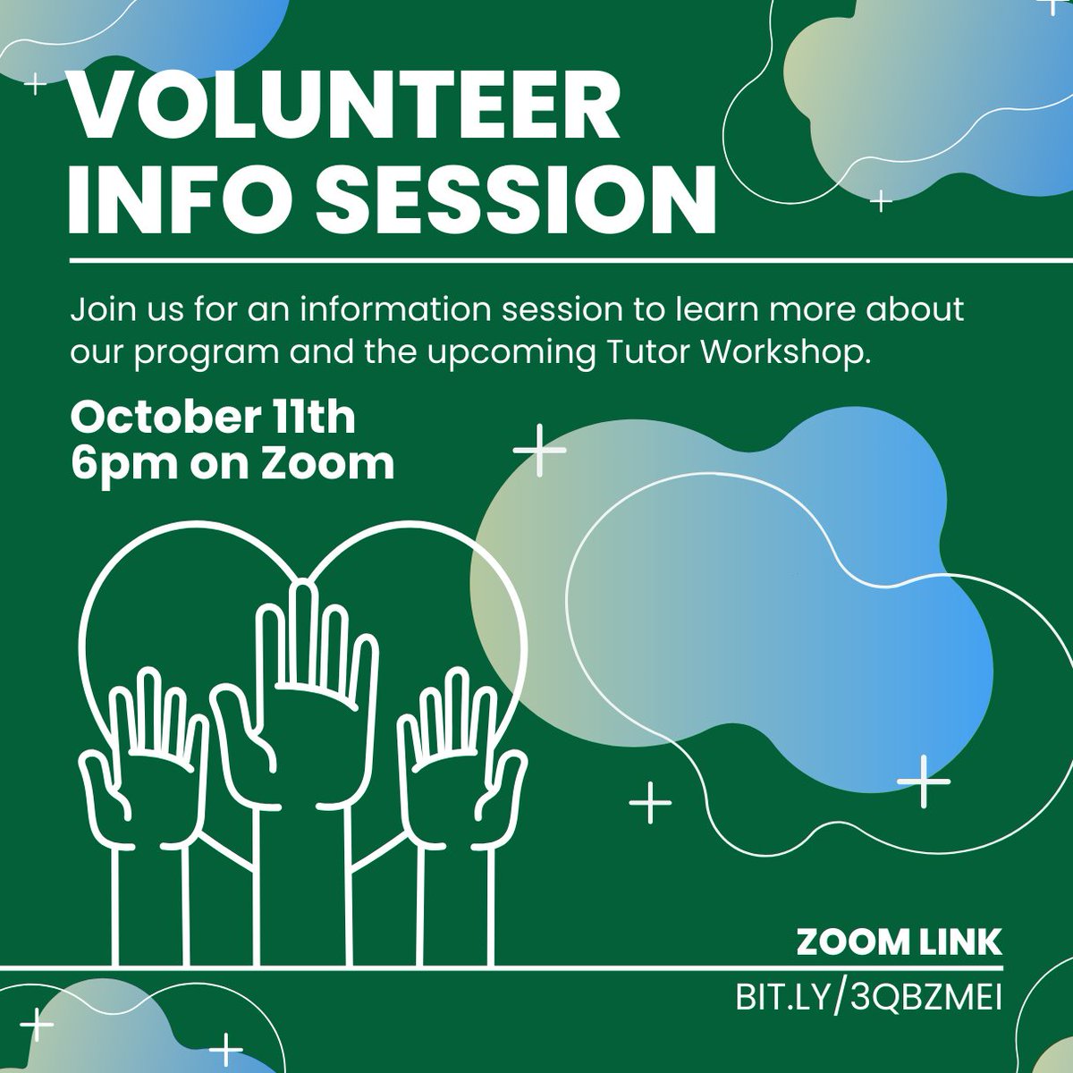VolunteerEng's tweet photo. Be the Change in Your Community!

Interested in learning more about the Volunteer English Program? Please join us for an information session and discussion on October 11th, 2023 from 6:00pm (via Zoom).

Zoom Link: https://t.co/TA5rTbaZmX https://t.co/83ljJ4l2so