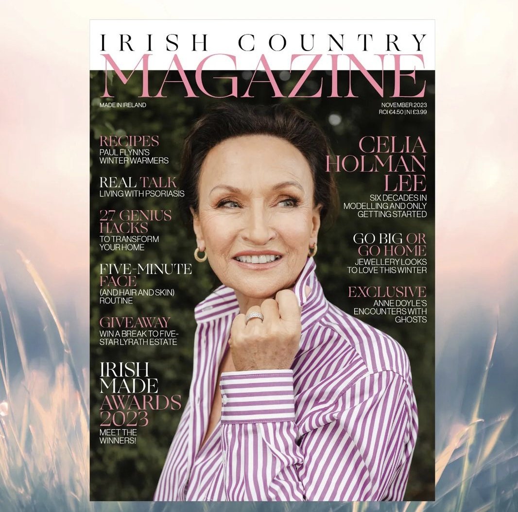 A shiny new issue of @irishcountrymag is out in shops today. Cover star @celiaholmanlee sets the tone for this v. stylish edition, which is *packed* with clever & engaging features — plus, all the winners from the #IrishMadeAwards2023 ☘️ So much 💚 poured into this, as always.