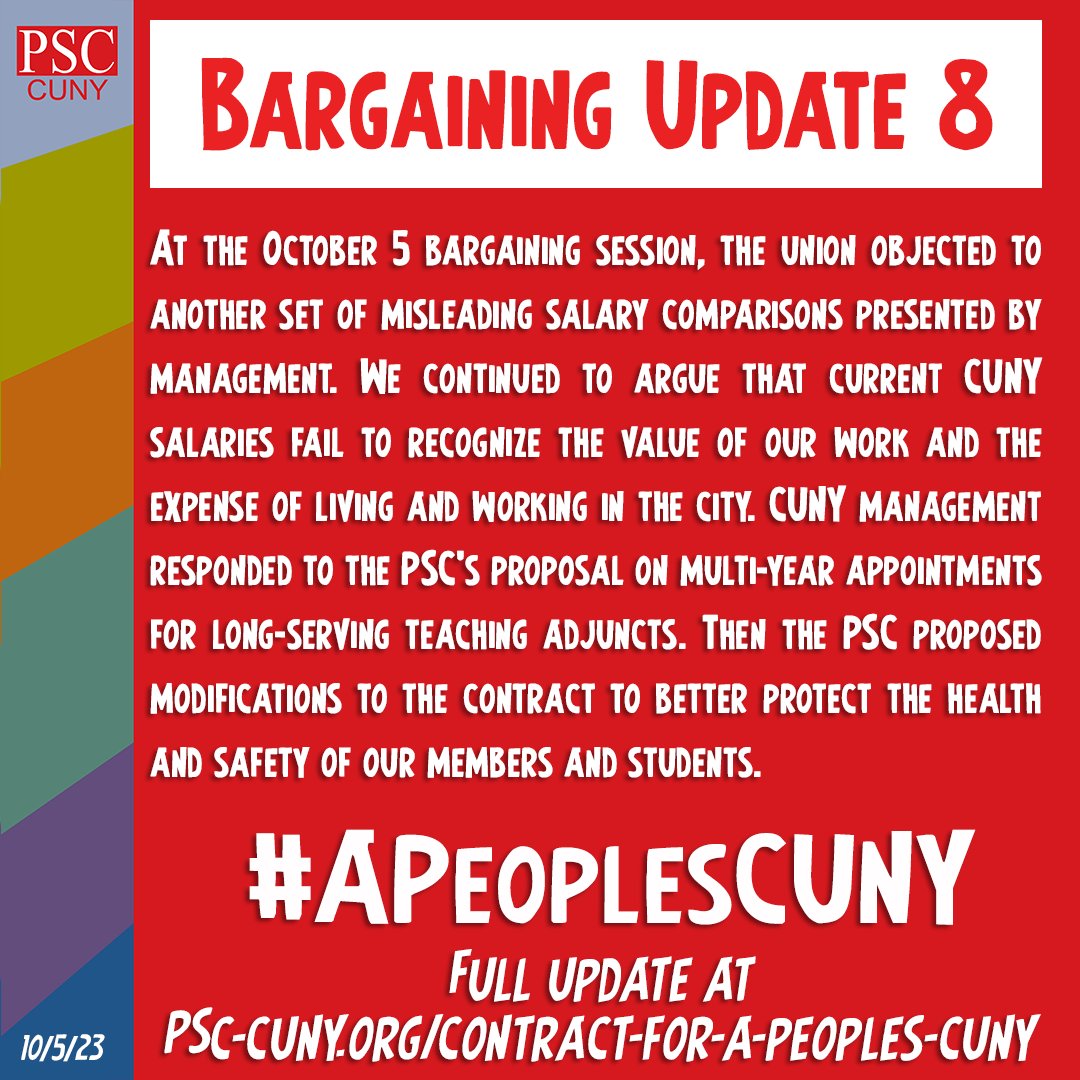 PSC_CUNY's tweet photo. 𝐁𝐚𝐫𝐠𝐚𝐢𝐧𝐢𝐧𝐠 𝐔𝐩𝐝𝐚𝐭𝐞 #𝟖

Read full update here: https://t.co/ii7RllrDIs

Contract for #APeoplesCUNY https://t.co/TkZQuduwbA