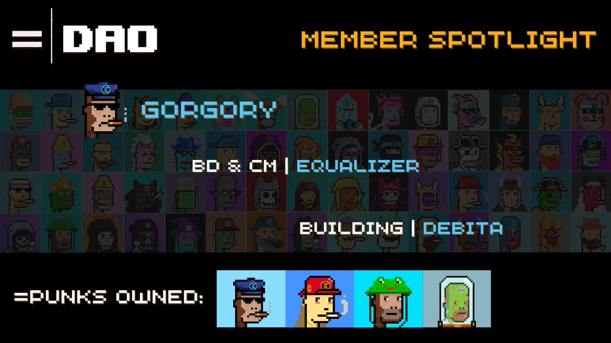 This week let's spotlight <a href="/gorgory_ct/">Gorgory DeFi</a>, BD at Equalizer &amp; =DAO Member.

He shared insightful information about his path, views &amp; dedication in this Q/A visual thread. 

 $EQUAL x $FTM
 $SCALE x #BASE 

🧵1/10