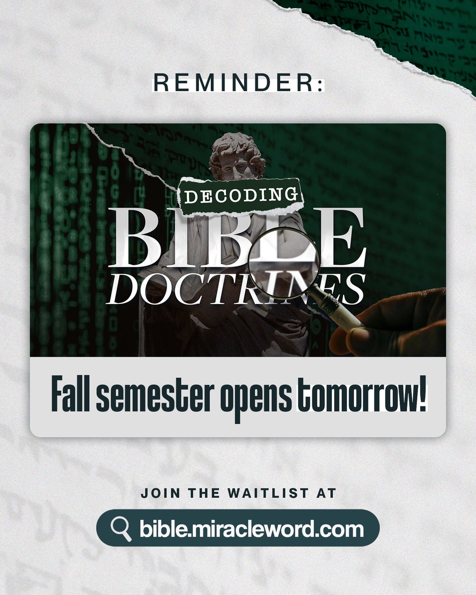 tshuttlesworth's tweet photo. ⁉️ Learn to avoid dangerous false teaching
——
✅ Be ready with biblical answers for those who ask you about Jesus! 
——
🙌🏼 I’m more excited for this opening to Bible Study Made Simple than all the others! Fall semester opens tomorrow and will only be open for 8 days!
——
👉🏼 https://t.co/lM6mz9NvFg