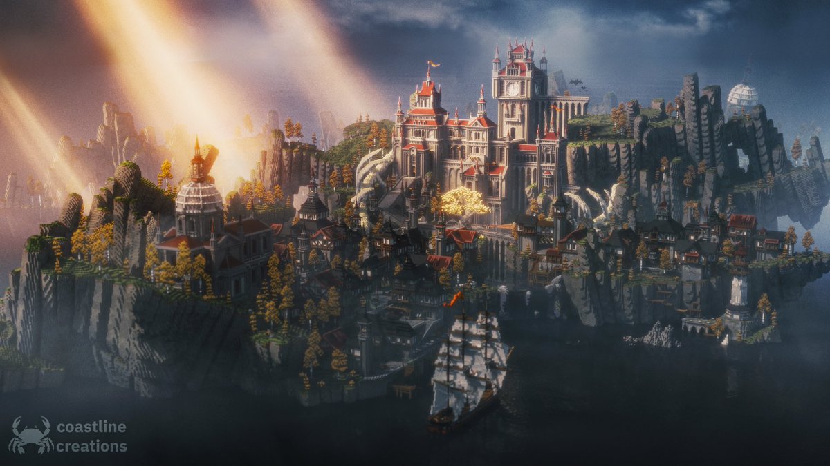 CoastlineCrew's tweet image. Royal Castle 🏰

Built by @MarShadooow &amp;amp; @lilbosheepbuild 
Rendered by @ekziyoo 

#Minecraft #Minecraftbuilds #MinecraftLive