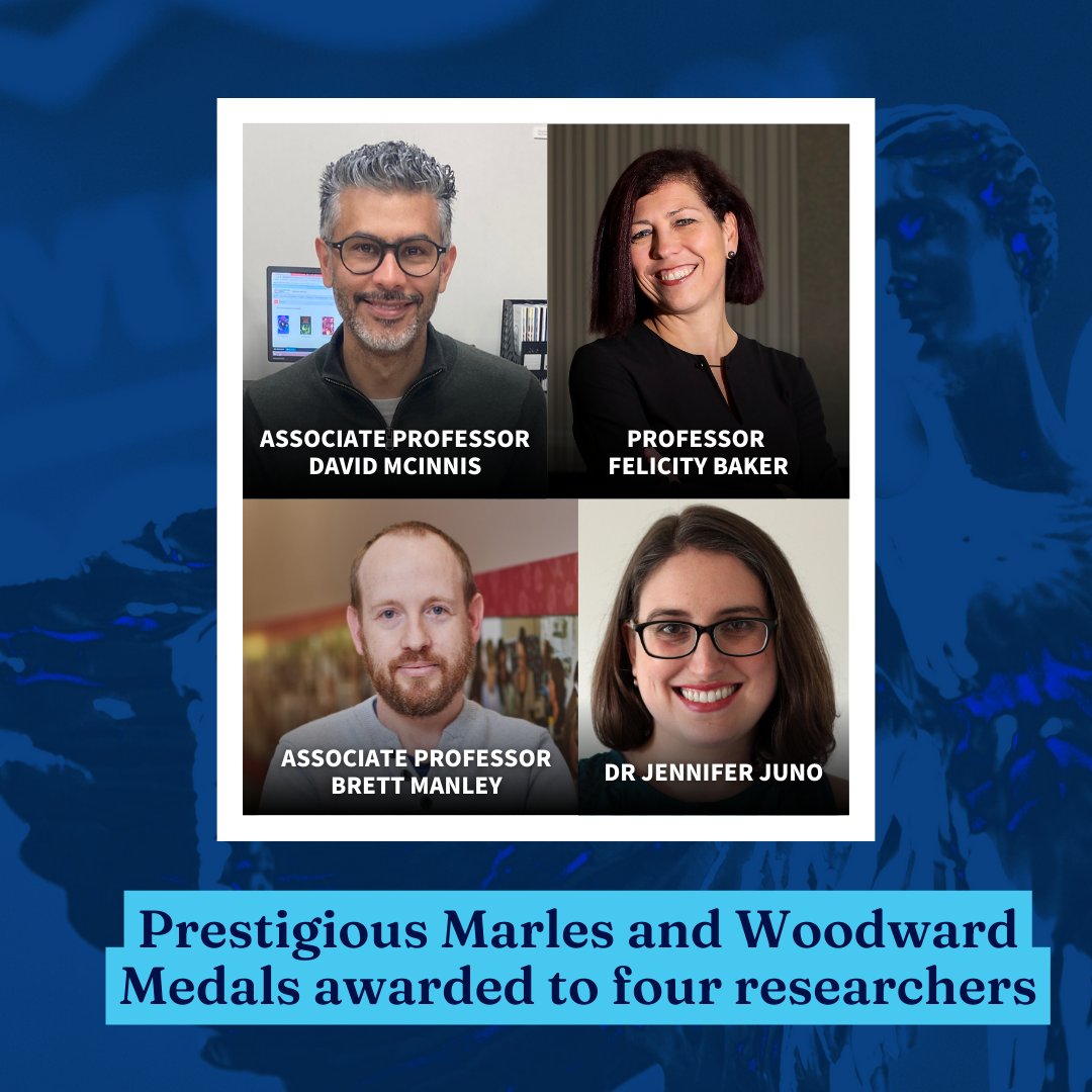 Congrats to the winners of the 2023 Marles and Woodward Medals! 4 outstanding researchers from the humanities, social sciences &amp; medical disciplines have been recognised for the significant impact of their original research in the preceding ten years. 

🔗 unimelb.me/3LV7ylm