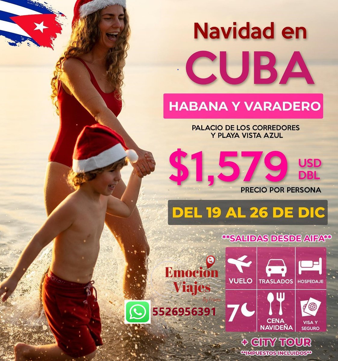 Disfruta las fiestas de navidad en Cuba a un excelente precio !!! 🤩🇵🇷
Si deseas más información envíanos mensaje al 55 2695 6391
#Cuba #varadero #varaderocuba #viajes #paquetesdeviaje #paquetesturisticos  #travel #viajerosmexicanos #ViajerosFrecuentes #viajerosporelmundo