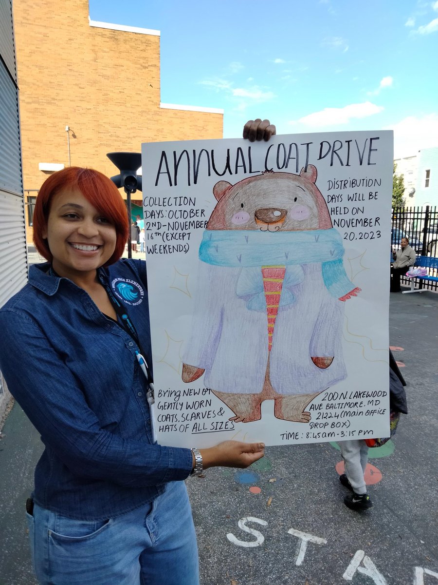WilliamPacaElem's tweet photo. As the weather begins to shift, it’s that time again to make sure of families have what they need to stay warm. Help us, help them! #pacapride #winterweatheriscoming #coatdrive @BaltCitySchools @SonjaSantelises @John_L_Davis_Jr @olinka82 @Ravens @BaltimoreBlast https://t.co/6SlGHPZIZI