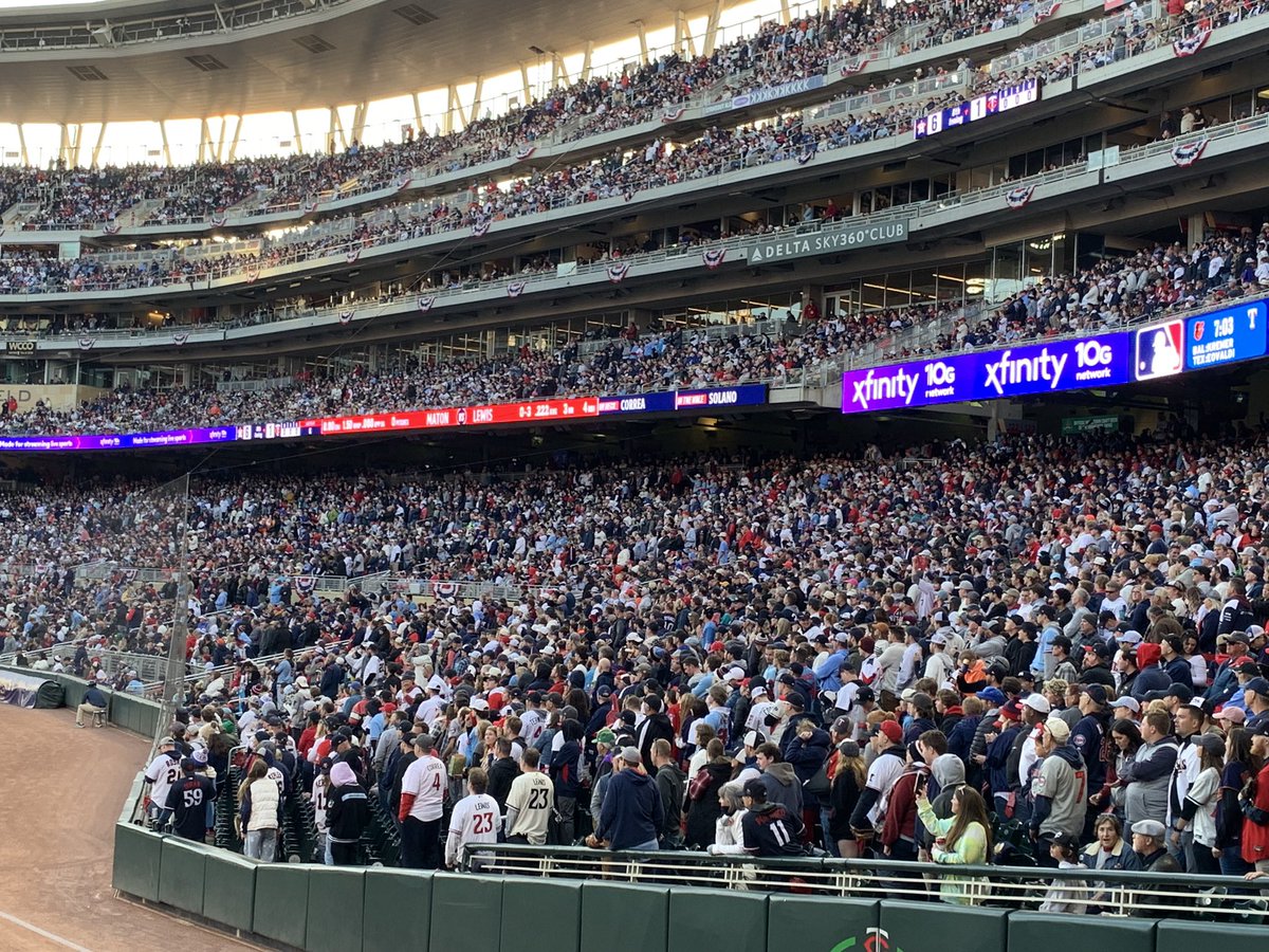 NickNelsonMN's tweet photo. Just for documentation purposes, this is the crowd at Target Field, down 6–1 in the eighth https://t.co/d1p846BoKE