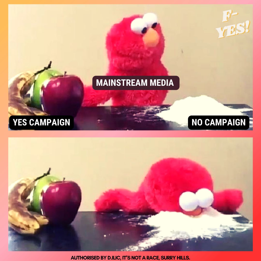 ItsNotARace2025's tweet photo. The NO campaign spent the past 6 months spreading misinformation, disinformation and towering piles of steaming bullshit about The Voice. Rather than call the lies out, *most mainstream media platformed the liars and covered the issue like a footy match. Be better. 
* #NotAllJournalists #yes23