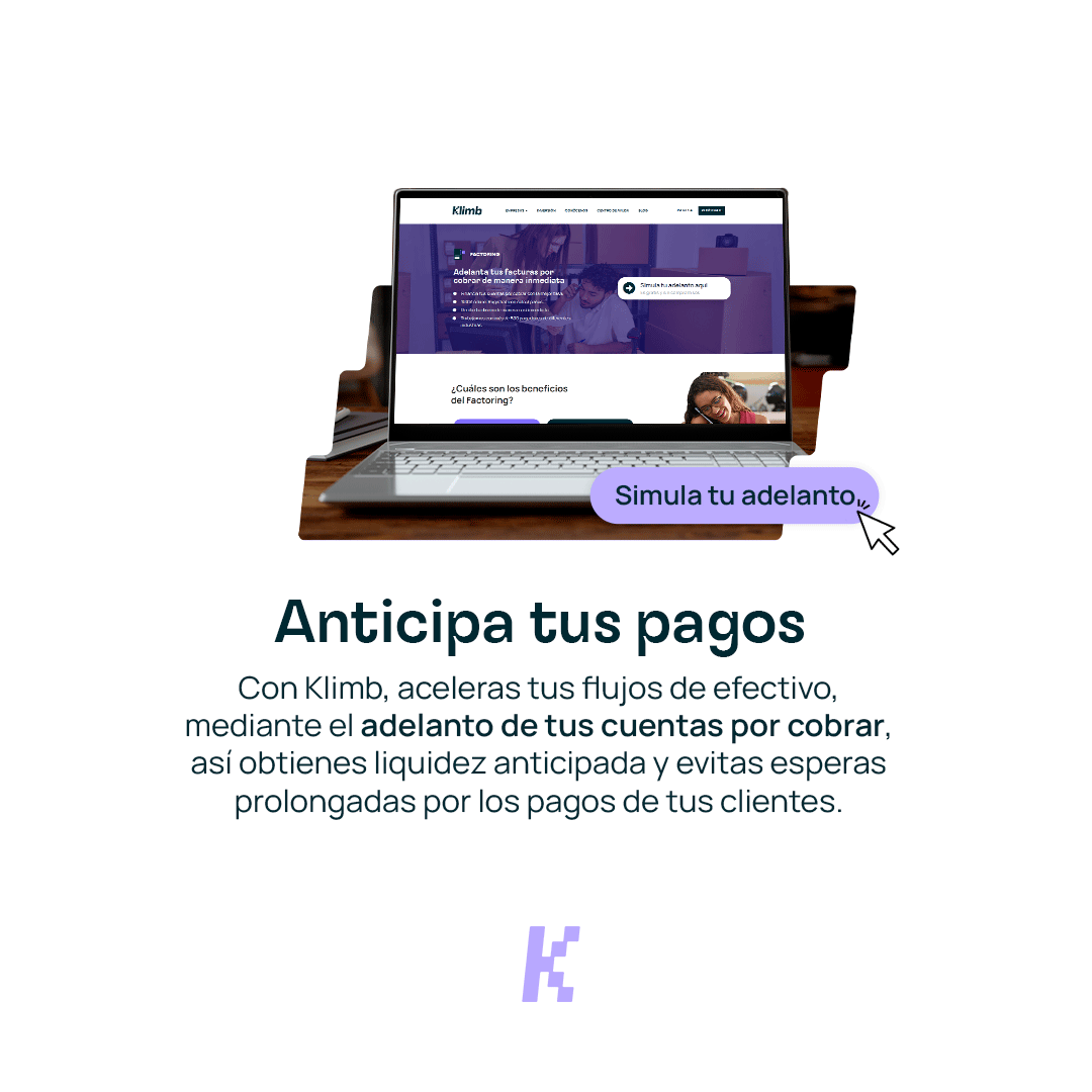Klimb_PE's tweet photo. ¿Ya conoces el factoring? Con este proceso recibes el pago de tu cliente anticipadamente sin papeleos como los prestamos del banco. https://t.co/IUiTLrwCVS